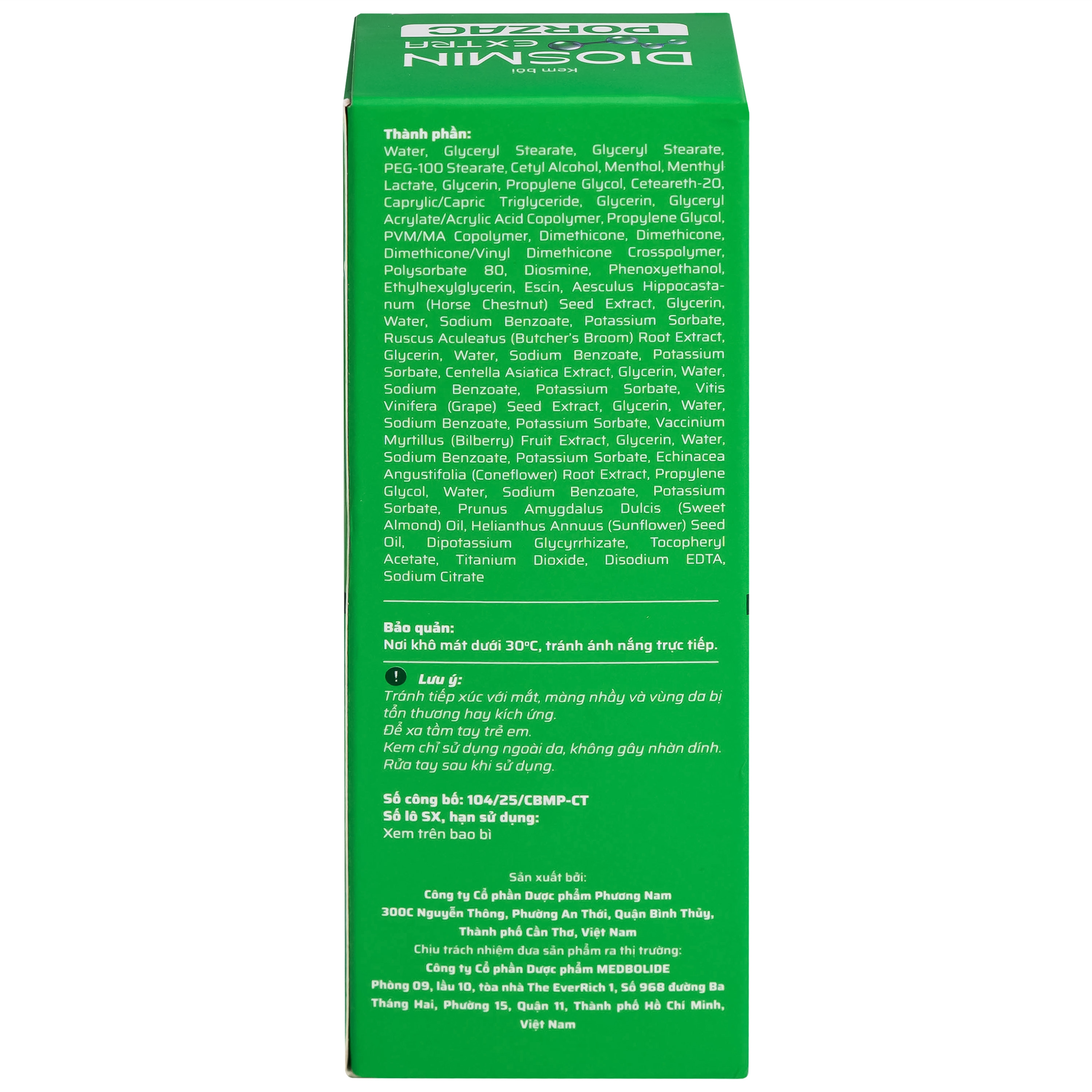 Hình ảnh Gel bôi ngừa suy giãn tĩnh mạch, phù, nặng chân Diosmin Extra Porzac 75ml