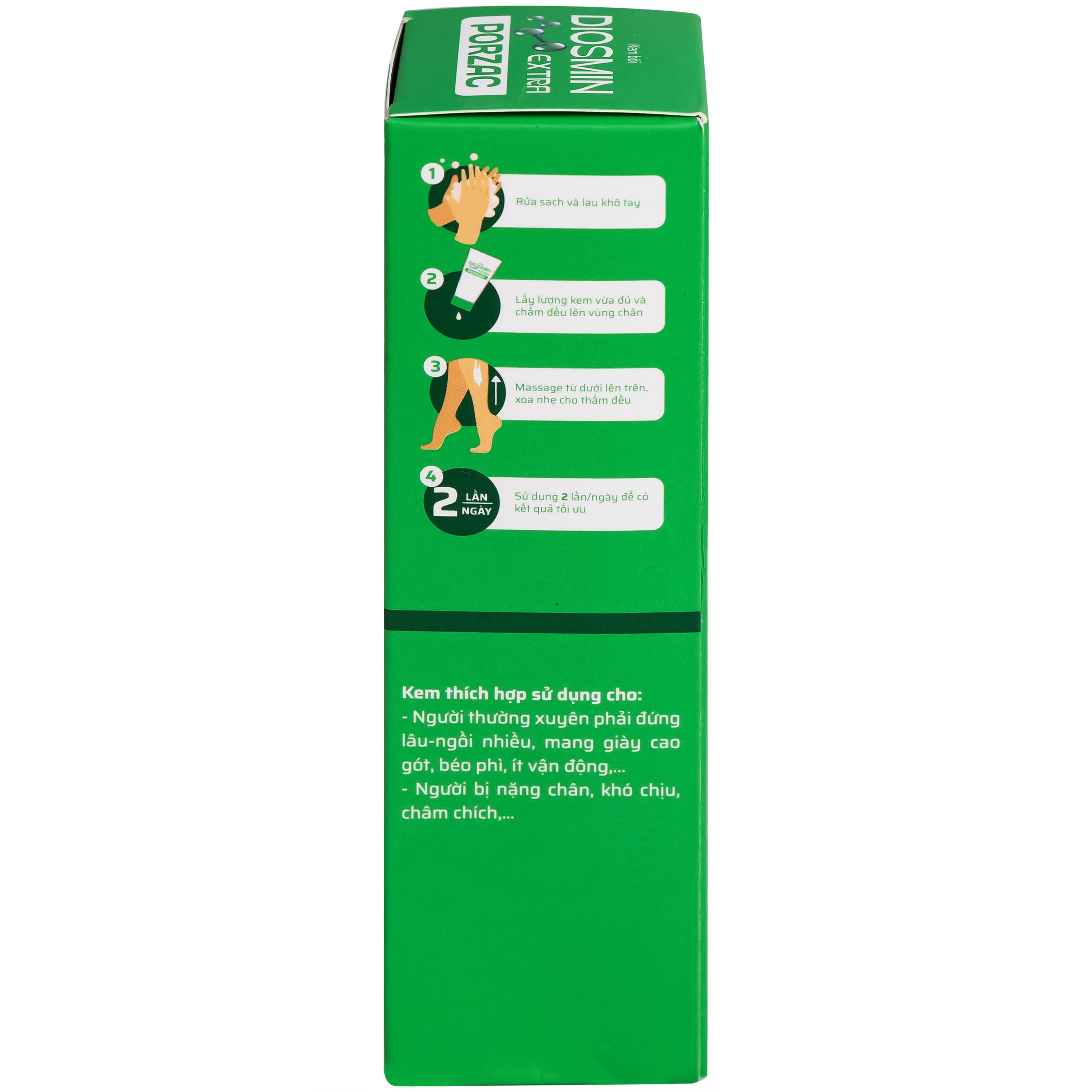 Hình ảnh Gel bôi ngừa suy giãn tĩnh mạch, phù, nặng chân Diosmin Extra Porzac 75ml