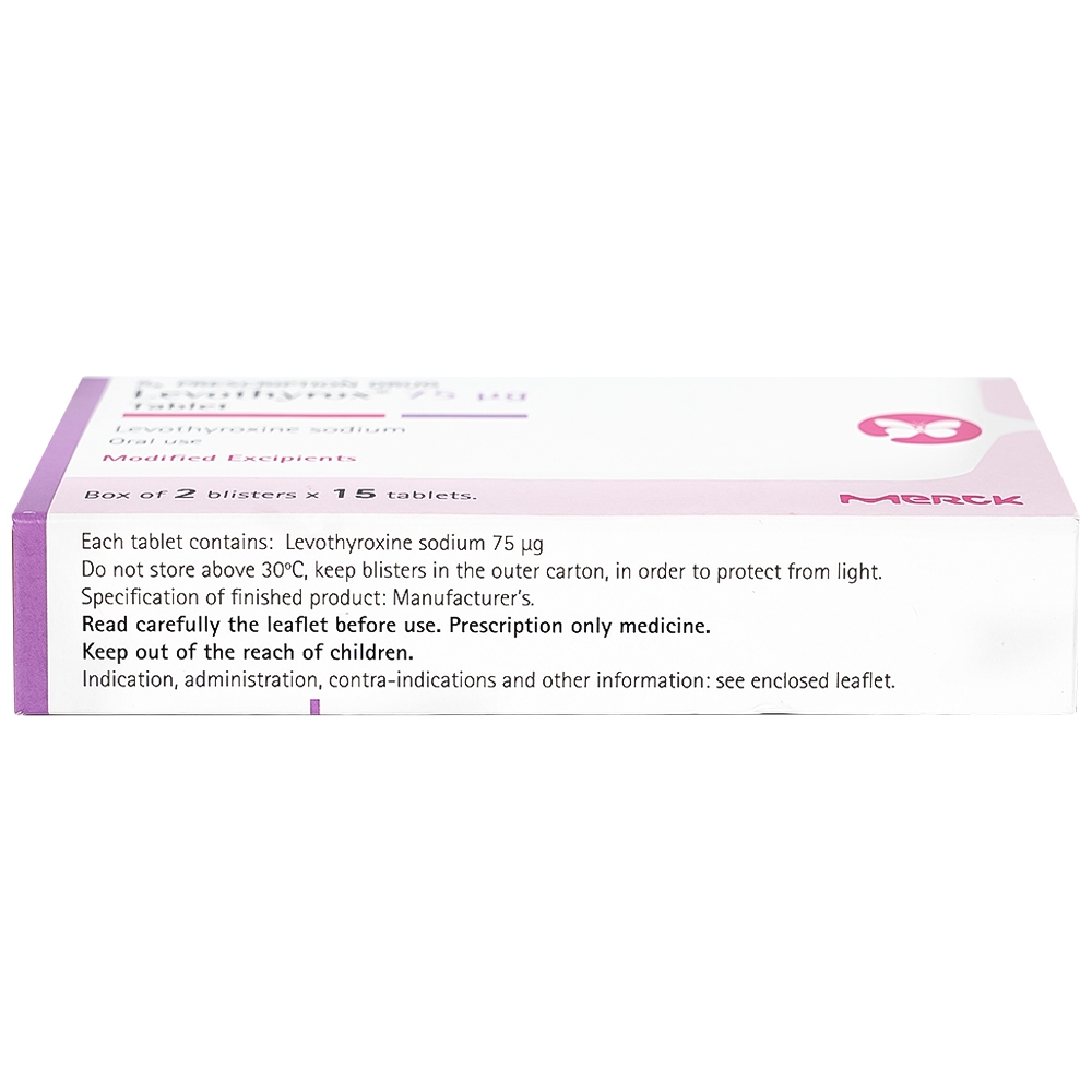 Hình ảnh Thuốc Levothyrox 75µg Merck điều trị bướu giáp đơn thuần lành tính (2 vỉ x 15 viên)