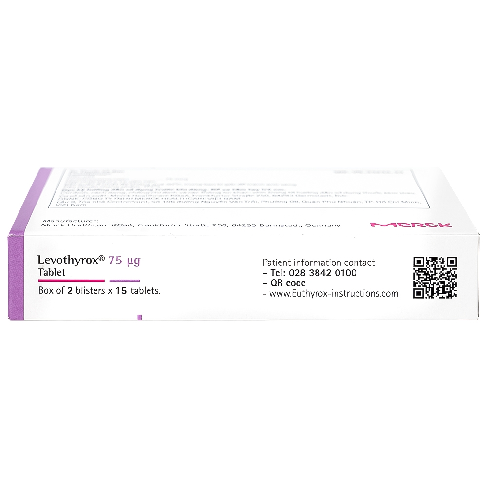 Hình ảnh Thuốc Levothyrox 75µg Merck điều trị bướu giáp đơn thuần lành tính (2 vỉ x 15 viên)