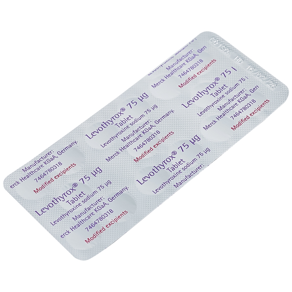 Hình ảnh Thuốc Levothyrox 75µg Merck điều trị bướu giáp đơn thuần lành tính (2 vỉ x 15 viên)