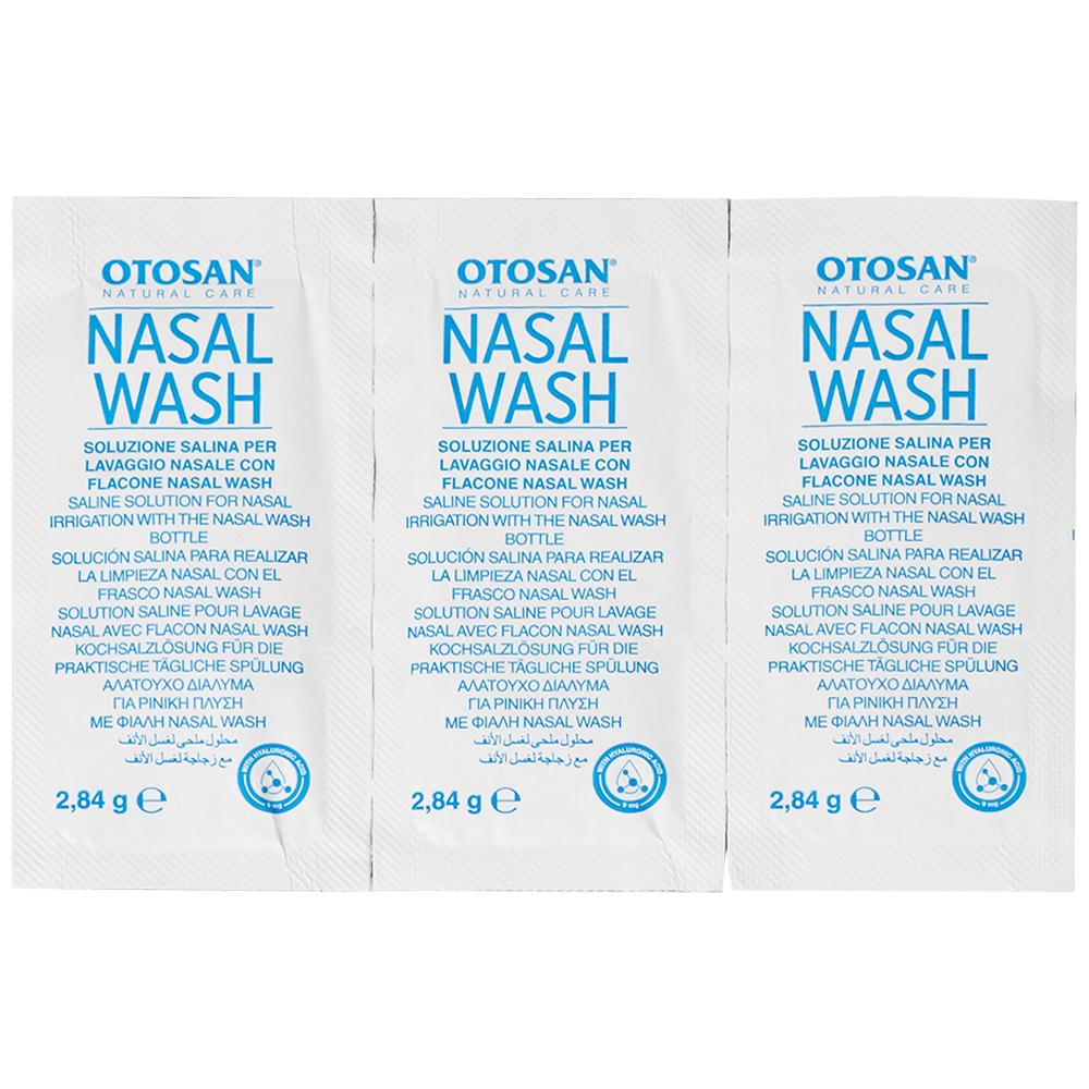Hình ảnh Bộ rửa xoang mũi Otosan Nasal Wash làm sạch sâu, hồi phục chứng viêm mũi dị ứng (1 kít + 30 gói)