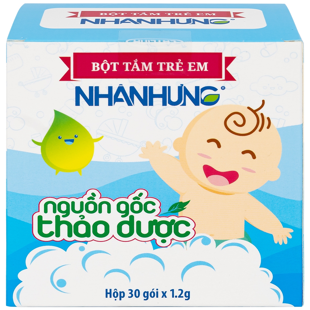 Hình ảnh Bột pha nước tắm trẻ em Nhân Hưng làm sạch da, kháng khuẩn (1g x 30 gói)