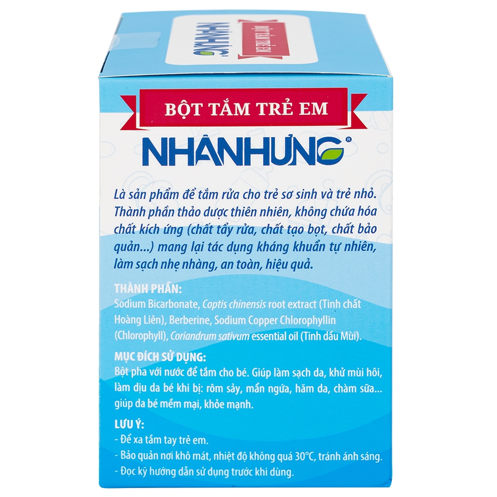 Hình ảnh Bột pha nước tắm trẻ em Nhân Hưng làm sạch da, kháng khuẩn (1g x 30 gói)