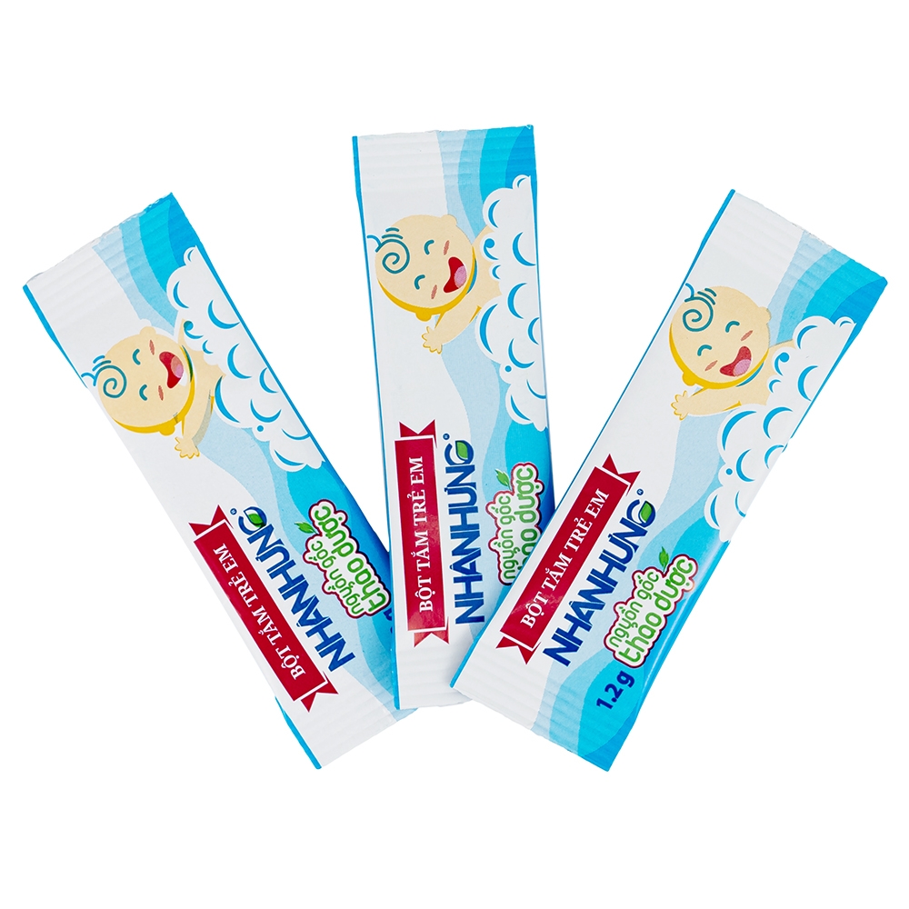 Hình ảnh Bột pha nước tắm trẻ em Nhân Hưng làm sạch da, kháng khuẩn (1g x 30 gói)