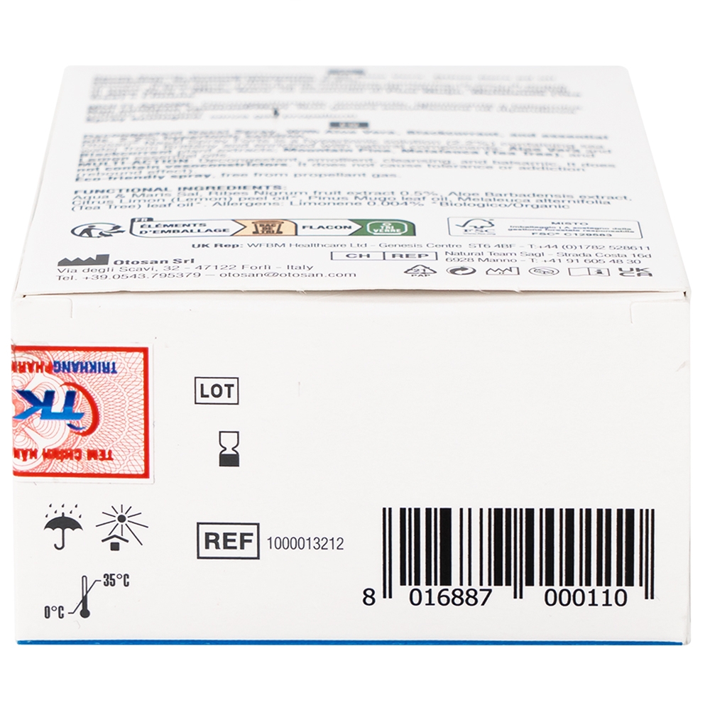 Hình ảnh Dung dịch xịt mũi Otosan Nasal Spray Forte hỗ trợ điều trị viêm mũi, viêm xoang (30ml)