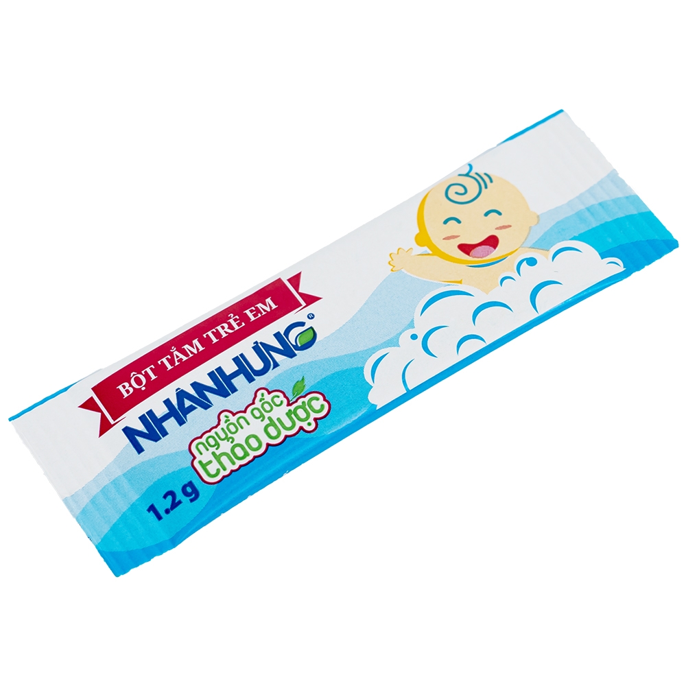 Hình ảnh Bột pha nước tắm trẻ em Nhân Hưng làm sạch da, kháng khuẩn (1g x 30 gói)