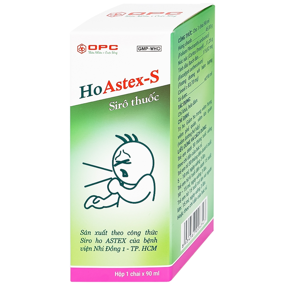 Hình ảnh Siro HoAstex 90ml OPC dùng trị ho, giảm ho trong viêm họng, viêm phế quản
