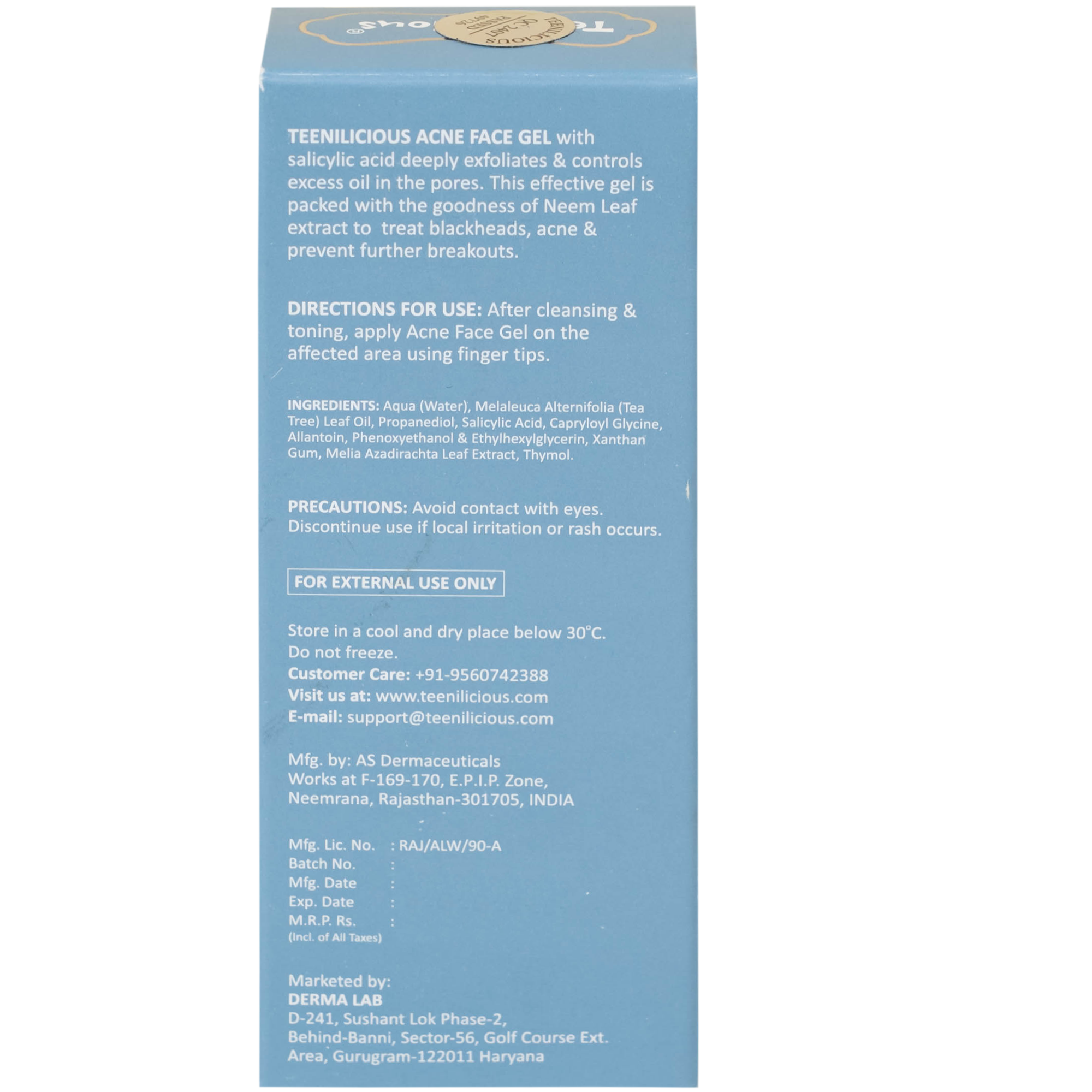 Hình ảnh Gel bôi ngừa mụn đầu đen, đầu trắng Teenilicious hộp 15g
