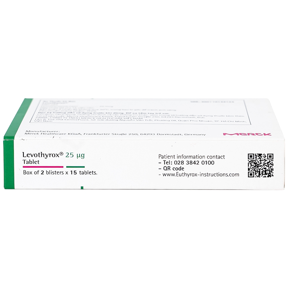 Hình ảnh Thuốc Levothyrox 25µg Merck điều trị bướu giáp đơn thuần lành tính (2 vỉ x 15 viên)