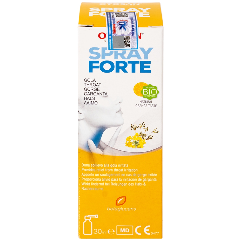 Hình ảnh Xịt họng Otosan Spray Forte hỗ trợ điều trị viêm họng cấp, viêm hô hấp, giảm đau rát họng (30ml)