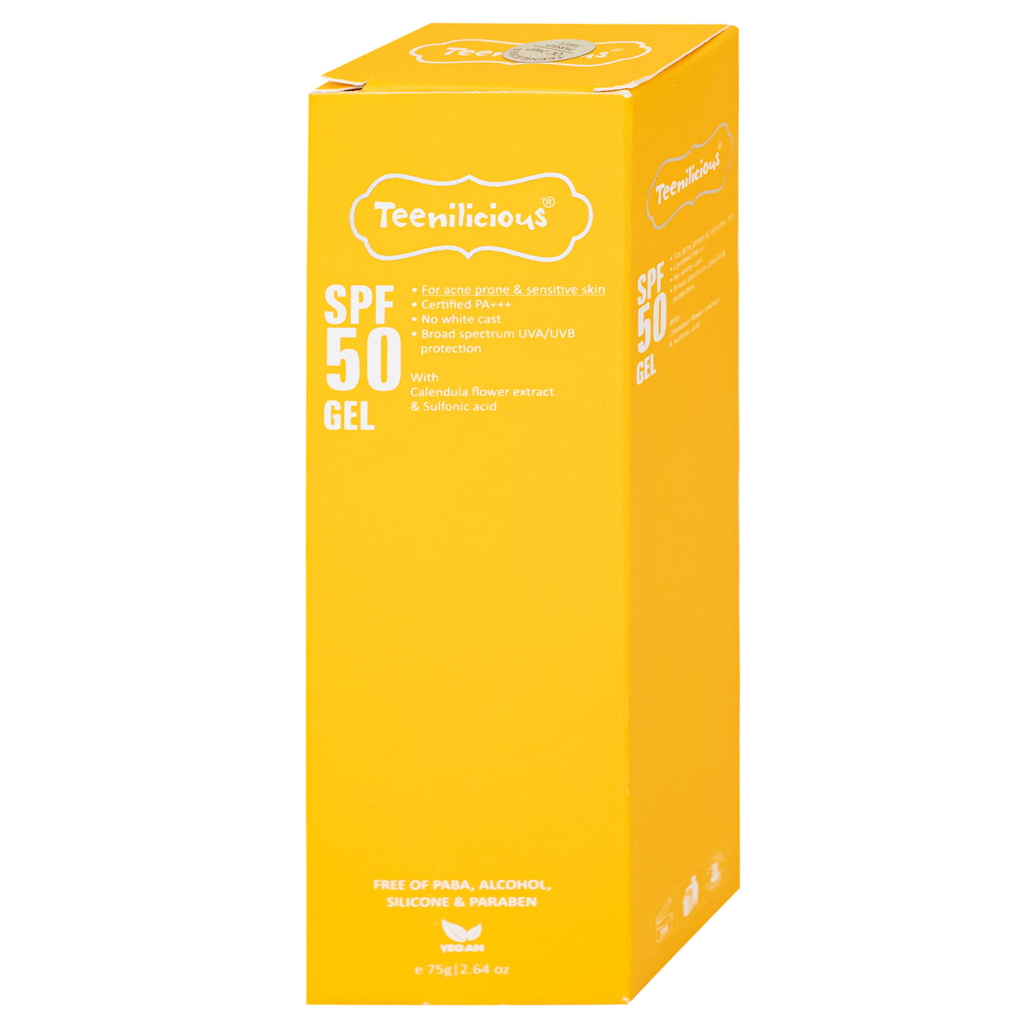 Hình ảnh Gel chống nắng cho da mụn và nhạy cảm Teenilicious SPF50 PA+++ hộp 75g