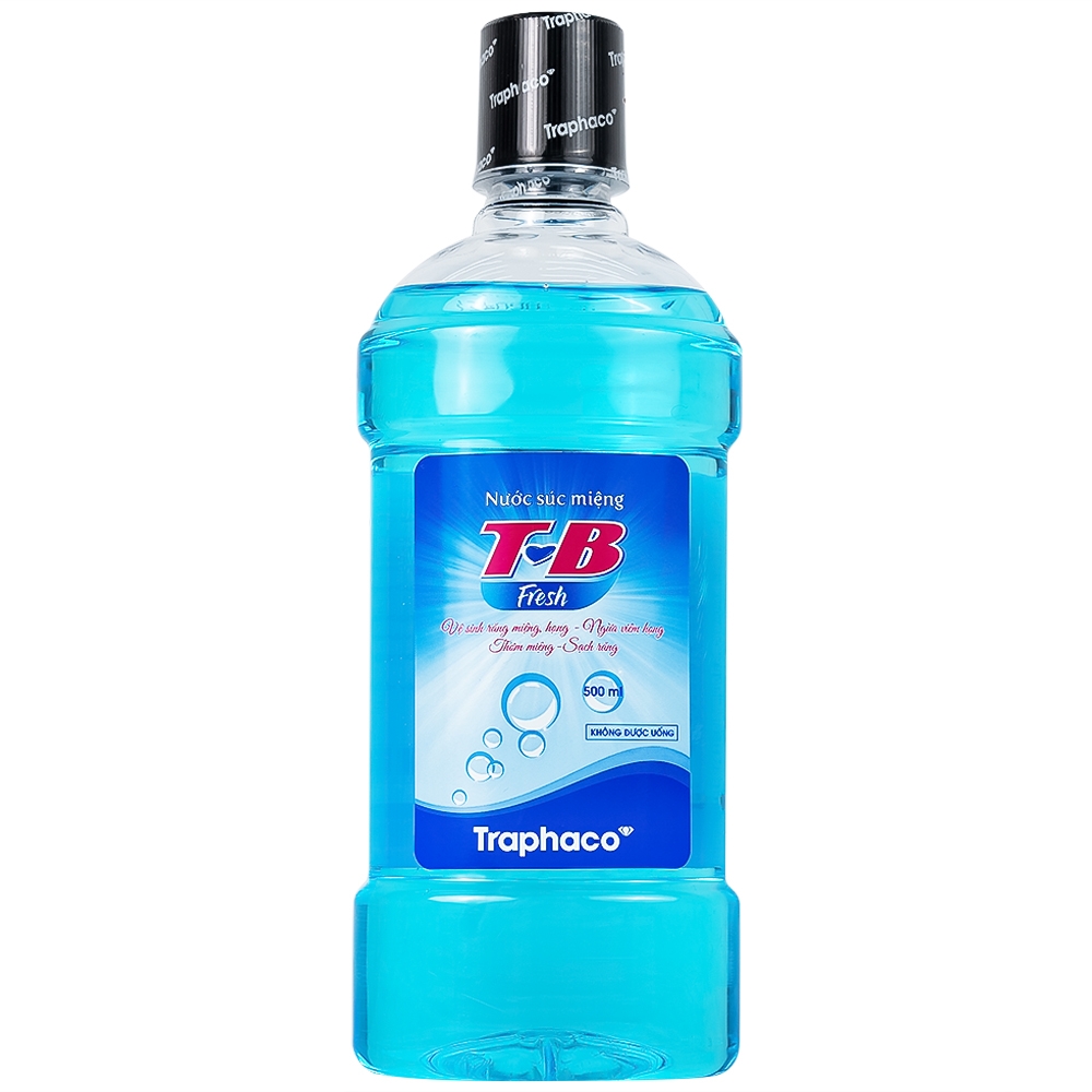Hình ảnh Nước súc miệng T-B Fresh 500ml Traphaco làm sạch răng, miệng, họng, hỗ trợ ngăn ngừa viêm họng, viêm lợi