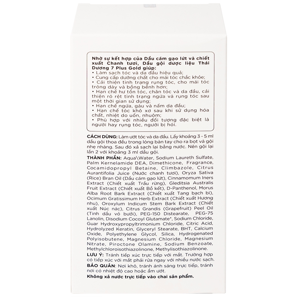 Hình ảnh Dầu gội dược liệu Thái Dương 7 Plus Gold Sao Thái Dương sạch gàu, giảm ngứa và rụng tóc (250ml)