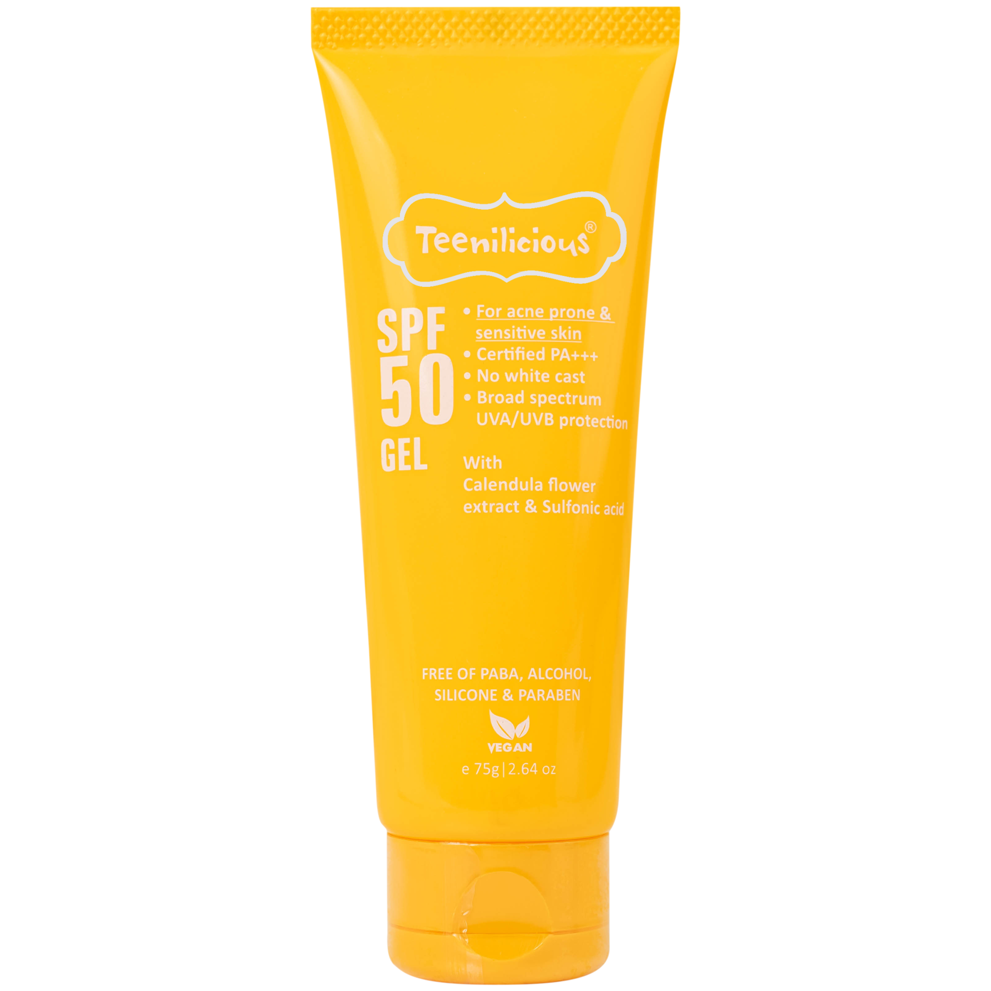 Hình ảnh Gel chống nắng cho da mụn và nhạy cảm Teenilicious SPF50 PA+++ hộp 75g