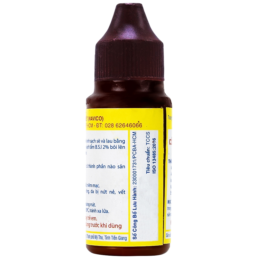 Hình ảnh Cồn BSI 2% Nam Việt điều trị nấm da, nấm móng, nấm tóc, lác, lang ben (chai)