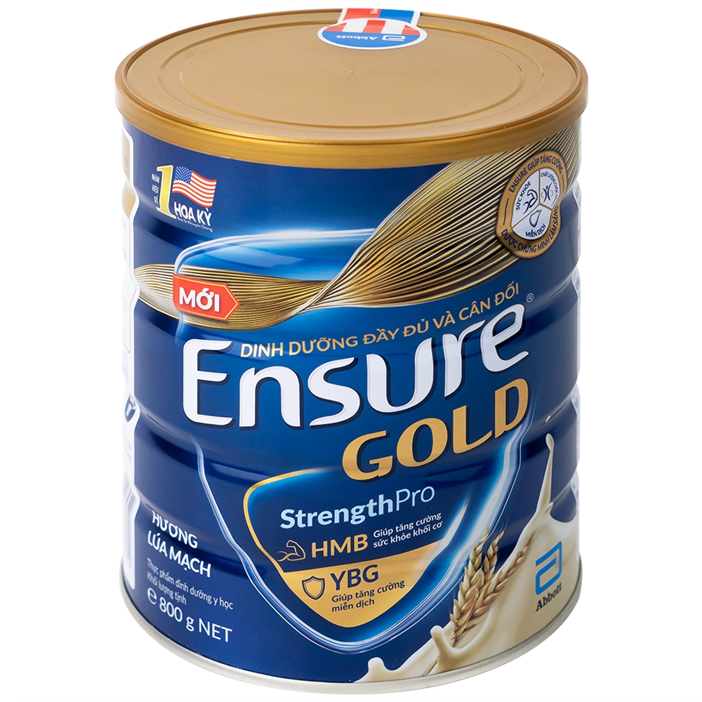 Hình ảnh Sữa bột Ensure Gold StrengthPro Abbott hương lúa mạch tăng cường sức khỏe khối cơ, tăng miễn dịch (800g)