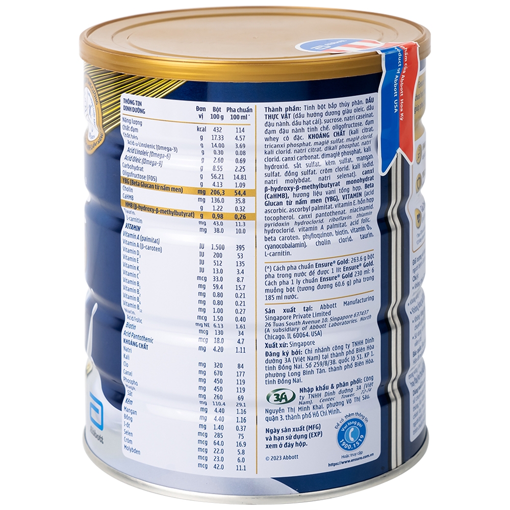 Hình ảnh Sữa bột Ensure Gold StrengthPro Abbott hương vani tăng cường sức khỏe khối cơ, tăng miễn dịch (800g)