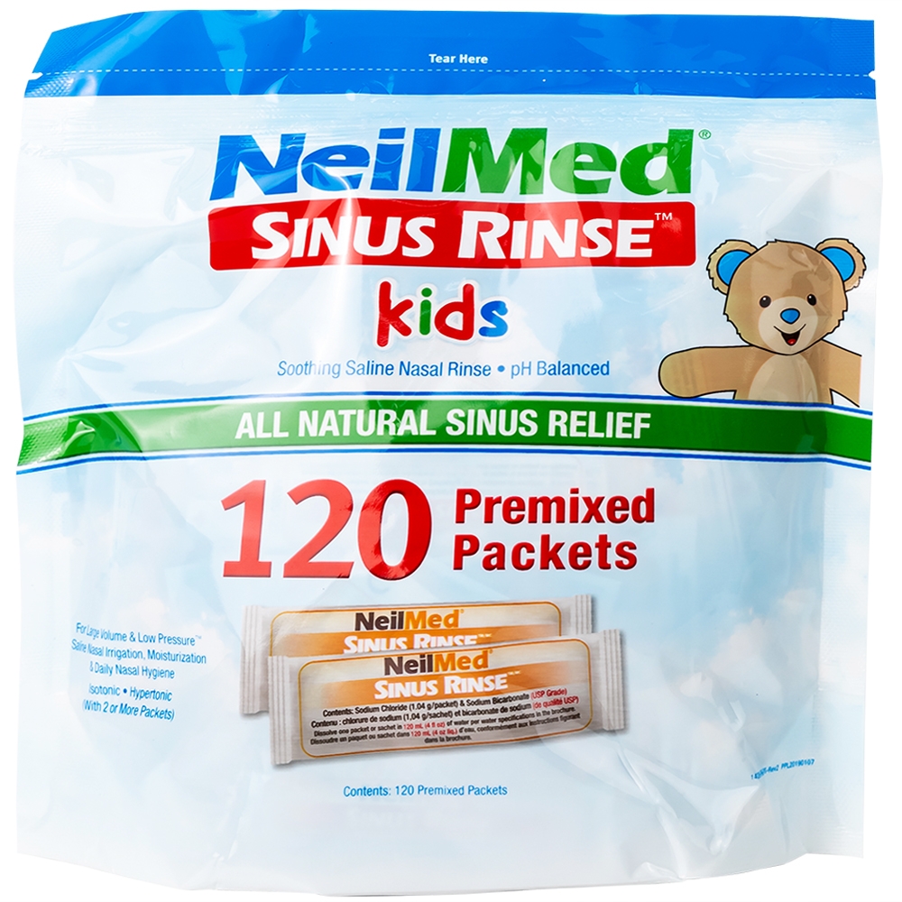 Hình ảnh Muối rửa mũi Neilmed Sinus Rinse Kids giảm và ngăn ngừa các chứng viêm mũi dị ứng cho trẻ (120 gói)