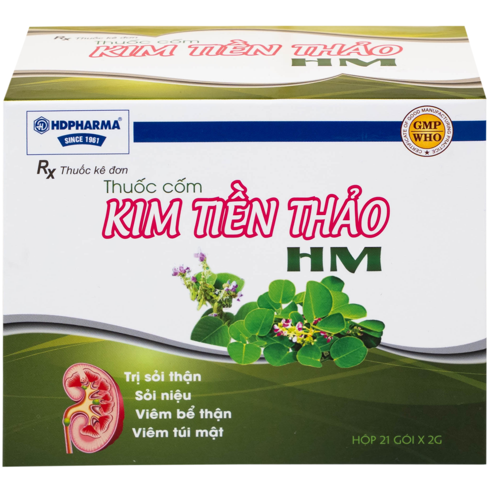 Hình ảnh Thuốc cốm Kim Tiền Thảo HM trị sỏi thận, sỏi niệu, viêm bể thận, viêm túi mật (21 gói x 2g)