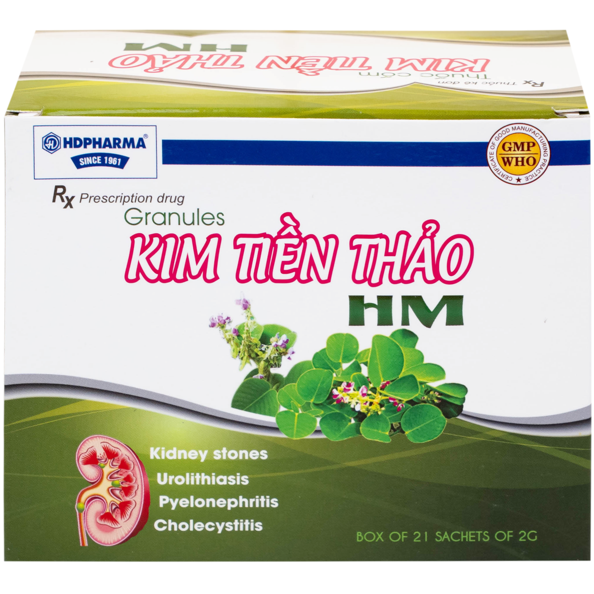 Hình ảnh Thuốc cốm Kim Tiền Thảo HM trị sỏi thận, sỏi niệu, viêm bể thận, viêm túi mật (21 gói x 2g)