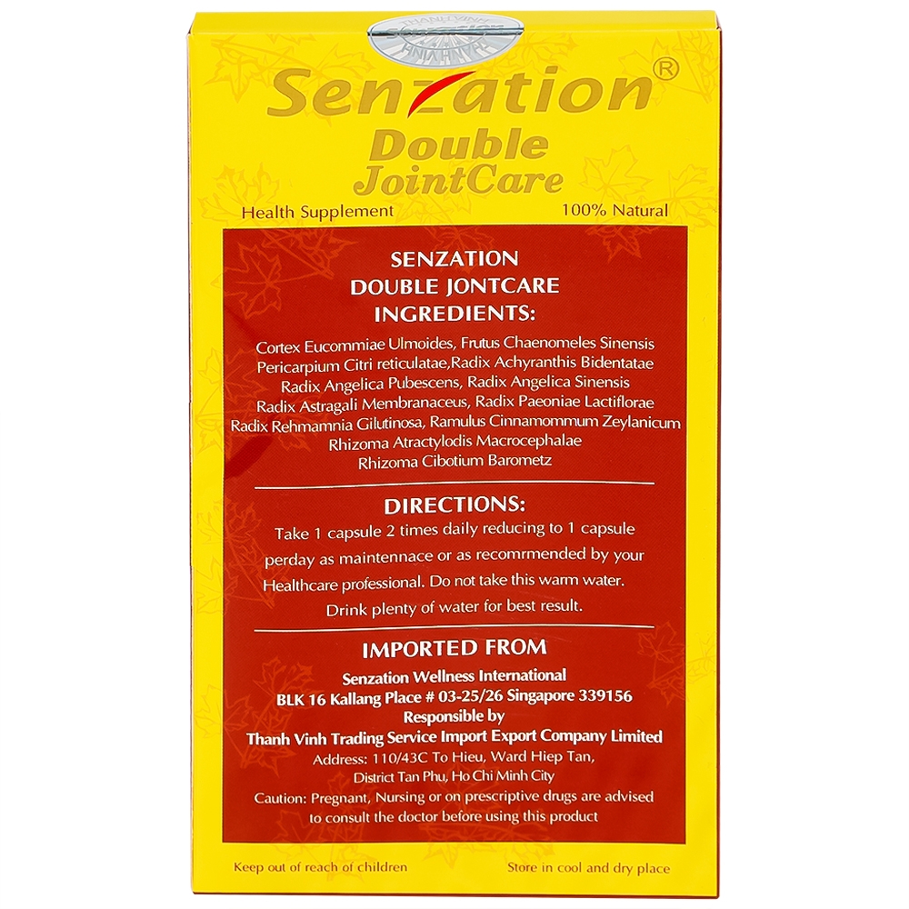 Hình ảnh Viên uống Senzation Double JointCare hỗ trợ mạnh gân xương, giảm đau xương khớp (30 viên)