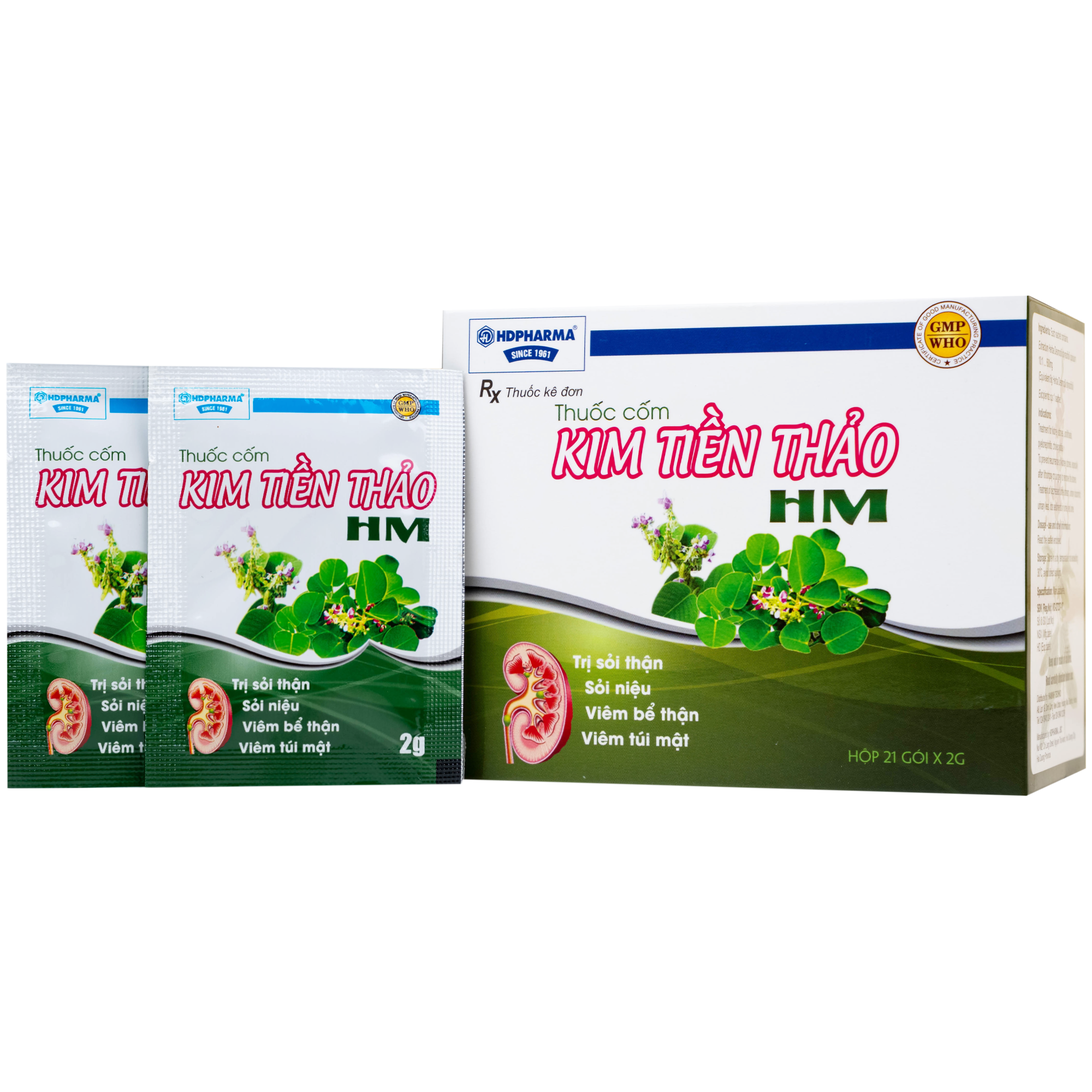 Hình ảnh Thuốc cốm Kim Tiền Thảo HM trị sỏi thận, sỏi niệu, viêm bể thận, viêm túi mật (21 gói x 2g)