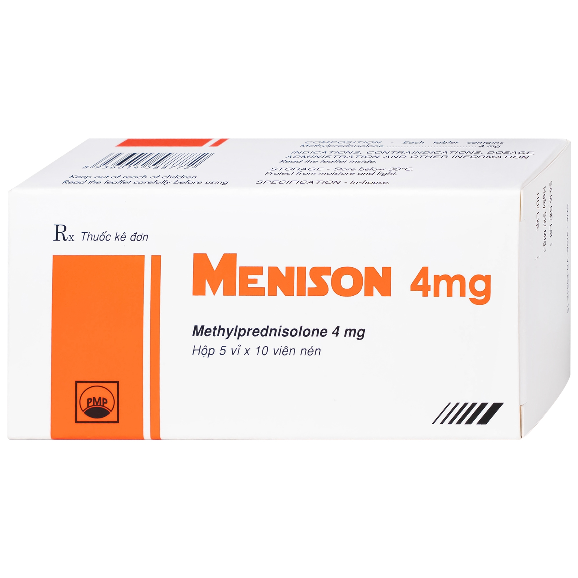 Hình ảnh Thuốc Menison 4mg Pymepharco điều trị các bệnh liên quan đến viêm, dị ứng, miễn dịch (5 vỉ x 10 viên)