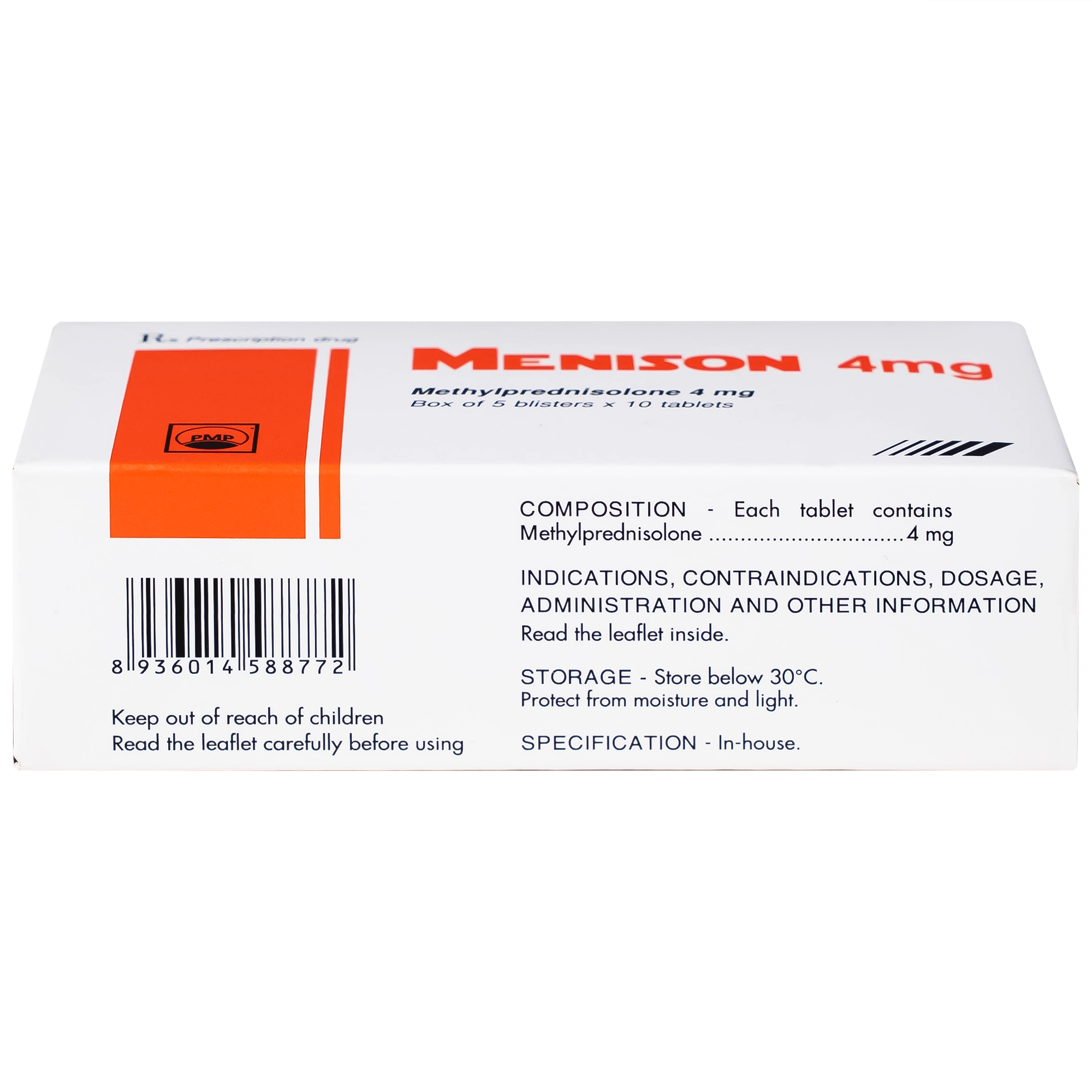 Hình ảnh Thuốc Menison 4mg Pymepharco điều trị các bệnh liên quan đến viêm, dị ứng, miễn dịch (5 vỉ x 10 viên)