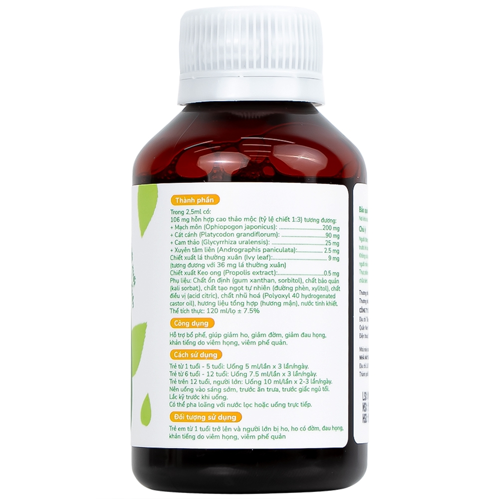 Hình ảnh Siro Bổ Phế Lábebé 120ml hỗ trợ bổ phế, giảm ho, giảm đờm, giảm đau họng