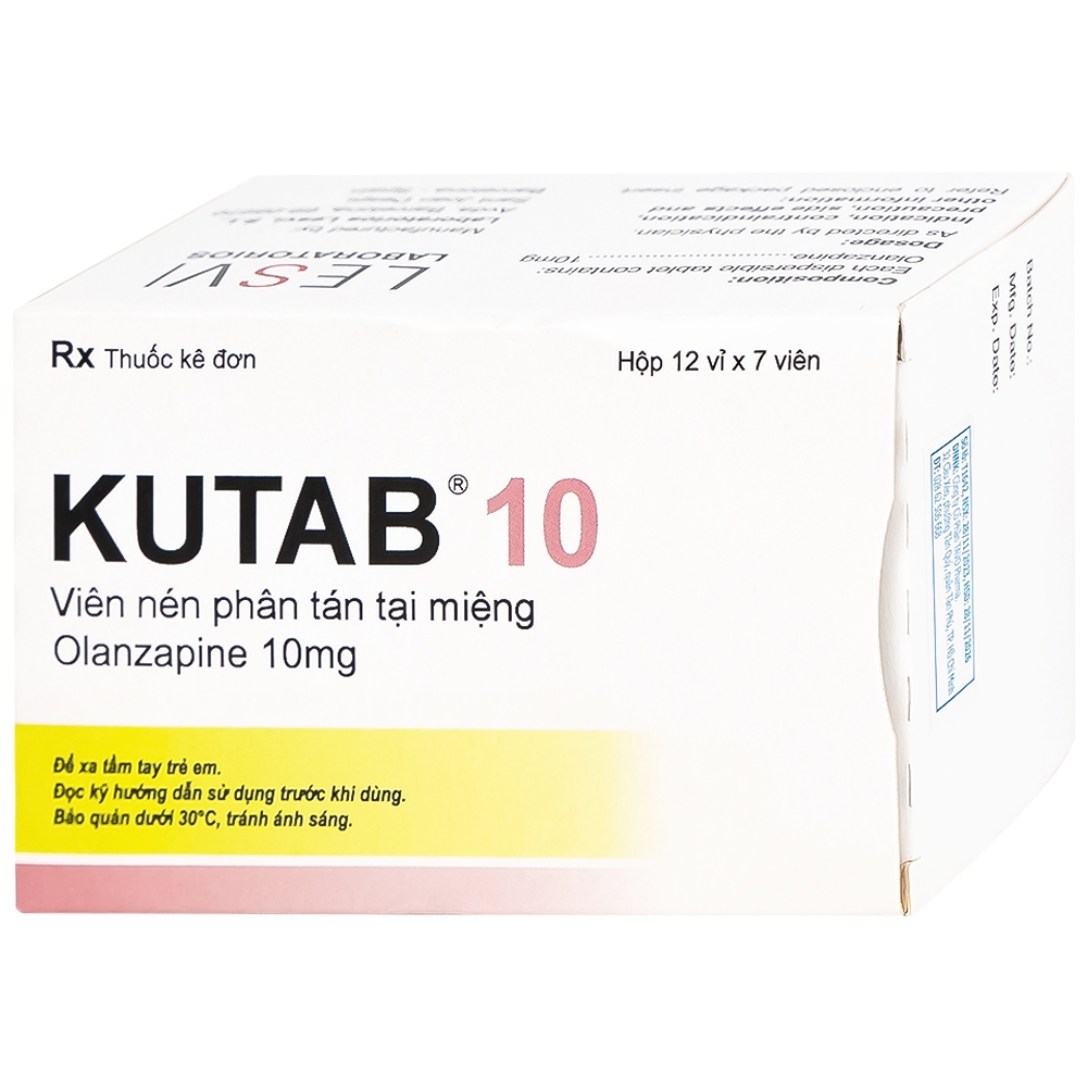 Hình ảnh Thuốc Kutab 10 Levis điều trị tâm thần phân liệt, giai đoạn hưng cảm vừa đến nặng (12 vỉ x 7 viên)