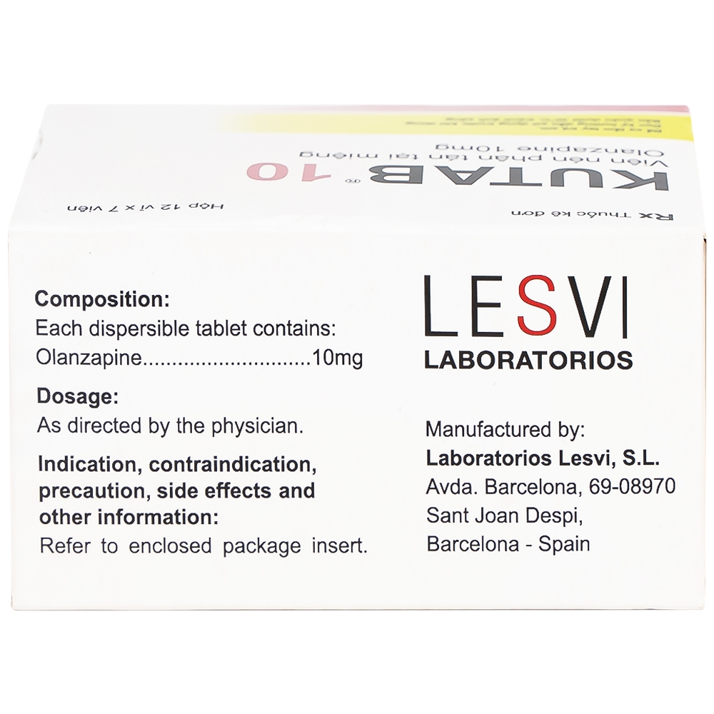 Hình ảnh Thuốc Kutab 10 Levis điều trị tâm thần phân liệt, giai đoạn hưng cảm vừa đến nặng (12 vỉ x 7 viên)