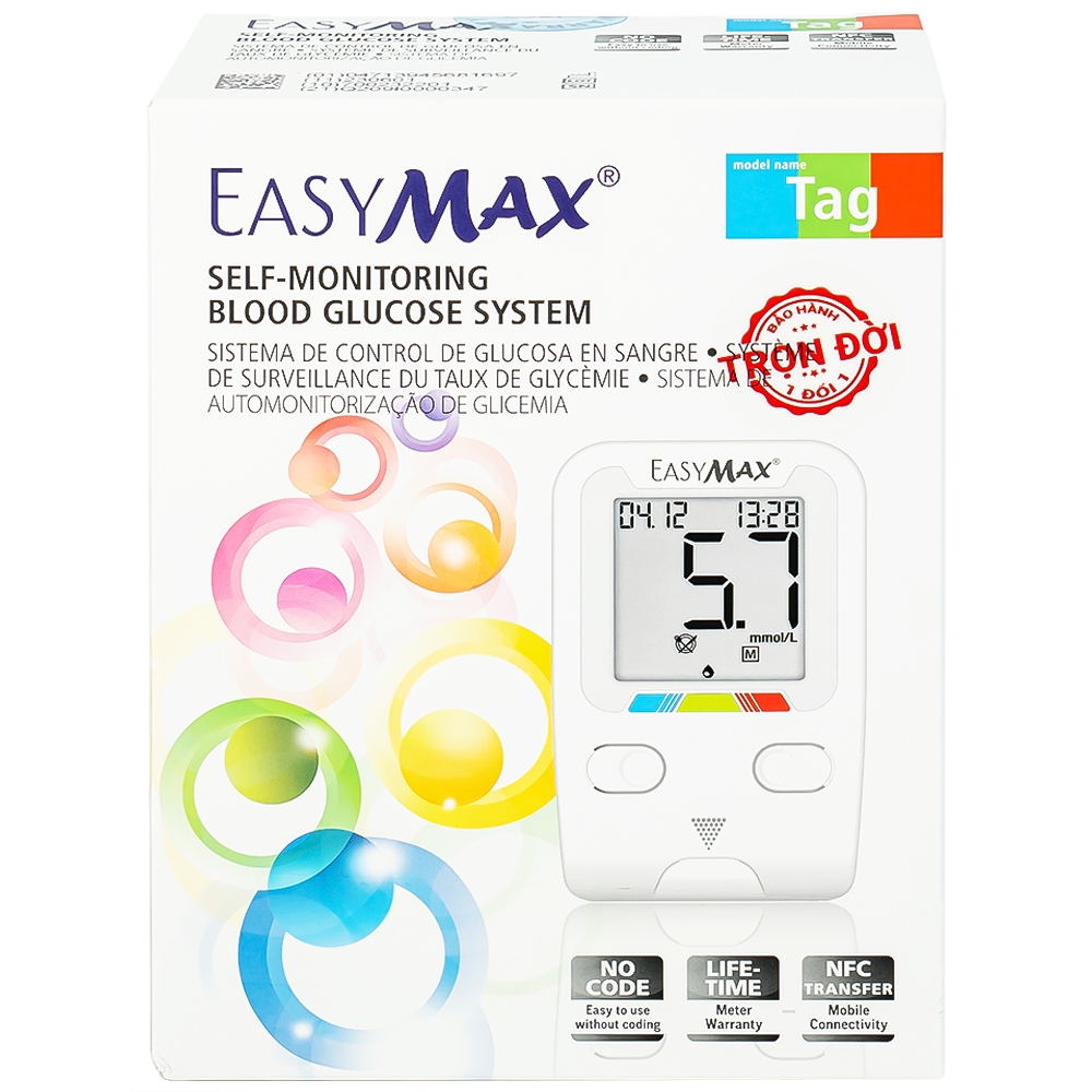 Hình ảnh Combo 3 hộp que thử đường huyết Easy Max (25 que - Tặng máy do đường huyết Easy Max Tag)