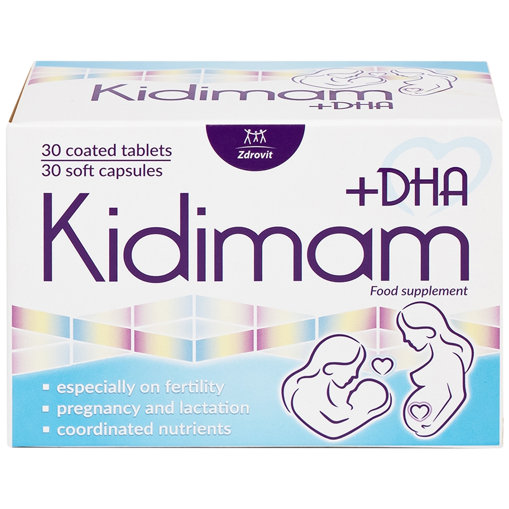 Hình ảnh Viên uống Kidimam + DHA NP Pharma bổ sung vitamin, khoáng chất, DHA, EPA (5 vỉ x 12 viên)
