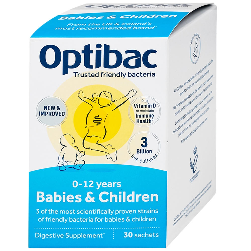 Hình ảnh Bột Optibac Babies and Children Optibac Probiotics bổ sung lợi khuẩn cho đường ruột, hỗ trợ tiêu hóa (30 gói)