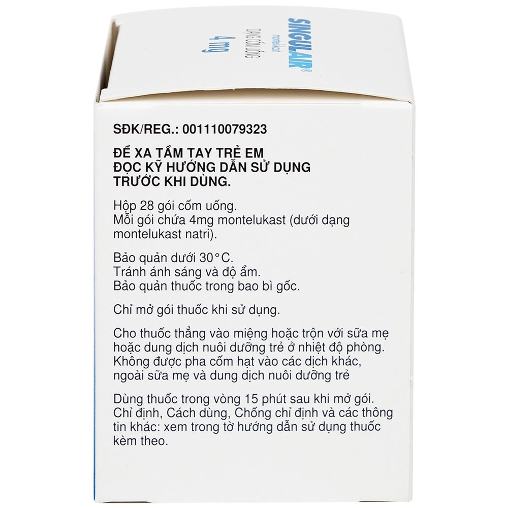 Hình ảnh Thuốc Singulair 4mg Organon phòng và điều trị hen phế quản mạn tính (28 gói)