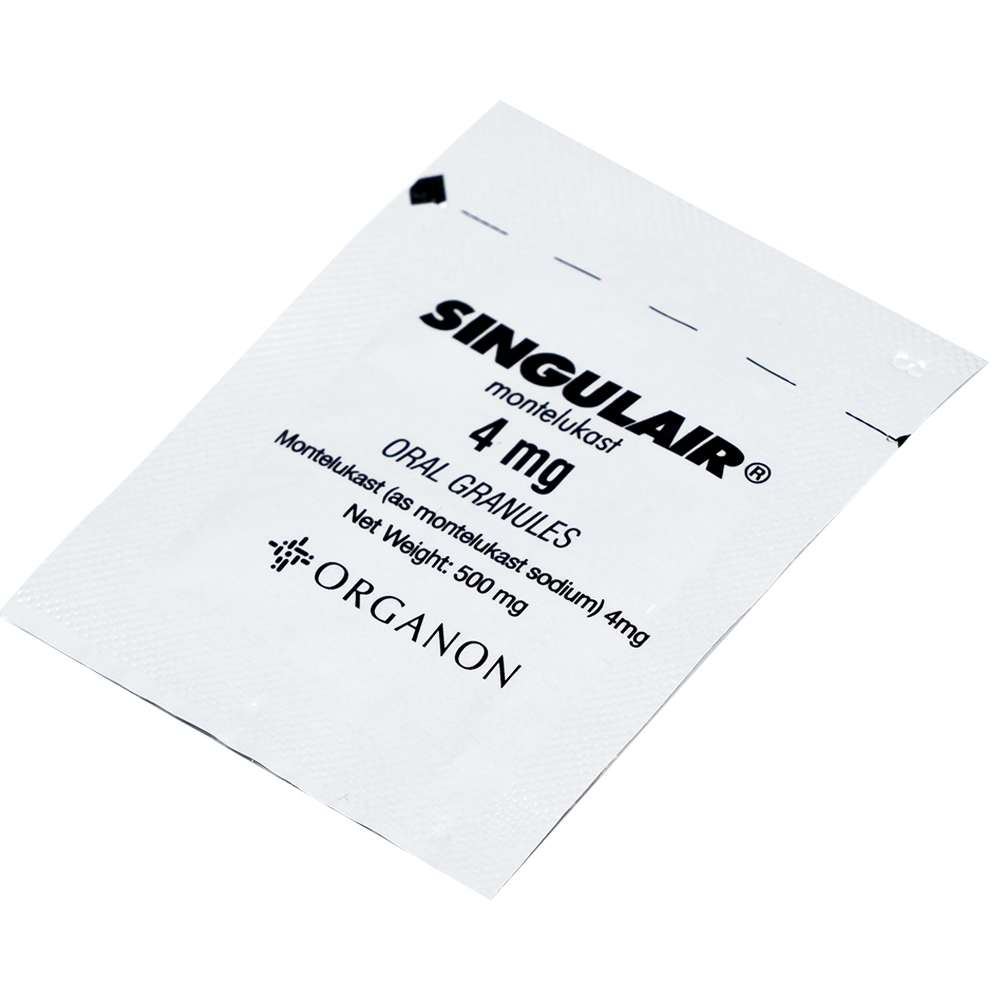 Hình ảnh Thuốc Singulair 4mg Organon phòng và điều trị hen phế quản mạn tính (28 gói)