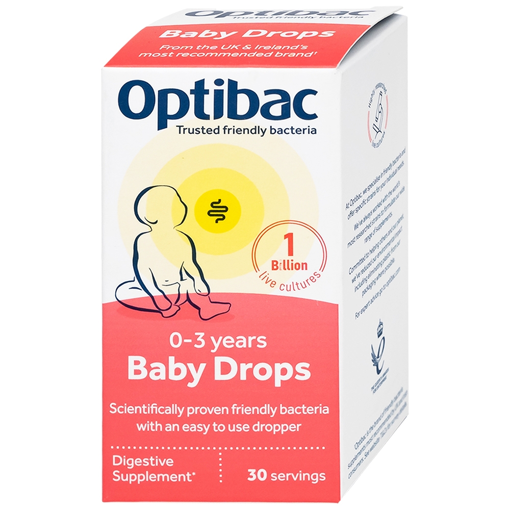 Hình ảnh Dung dịch Baby Drops 10ml Optibac Probiotics bổ sung lợi khuẩn cho đường ruột, hỗ trợ tiêu hóa