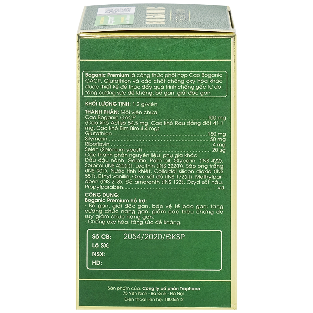 Hình ảnh Viên uống Boganic Premium Traphaco hỗ trợ bảo vệ và tăng cường chức năng gan (30 viên)