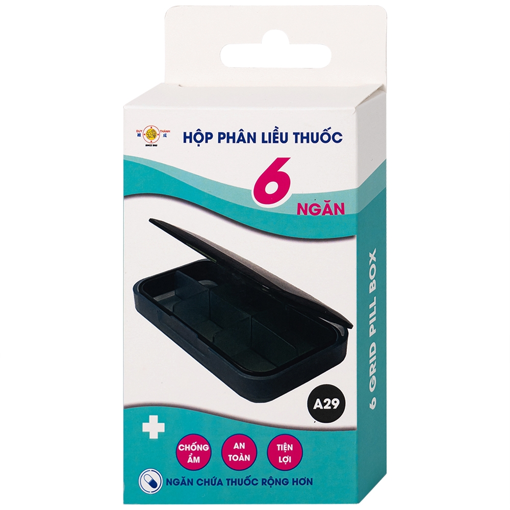 Hình ảnh Hộp phân liều thuốc 6 ngăn A29 Duy Thành màu trà