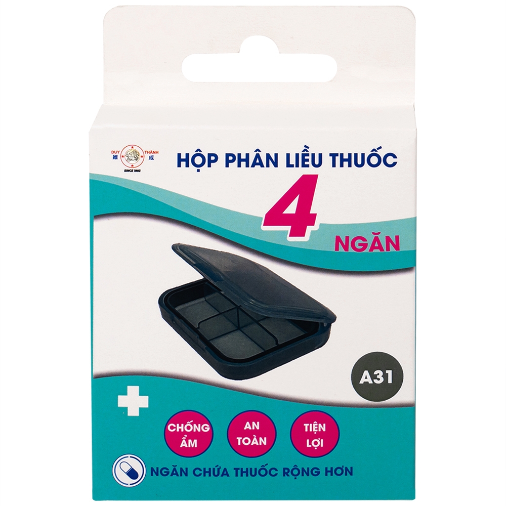 Hình ảnh Hộp phân liều thuốc 4 ngăn A31 Duy Thành màu xanh
