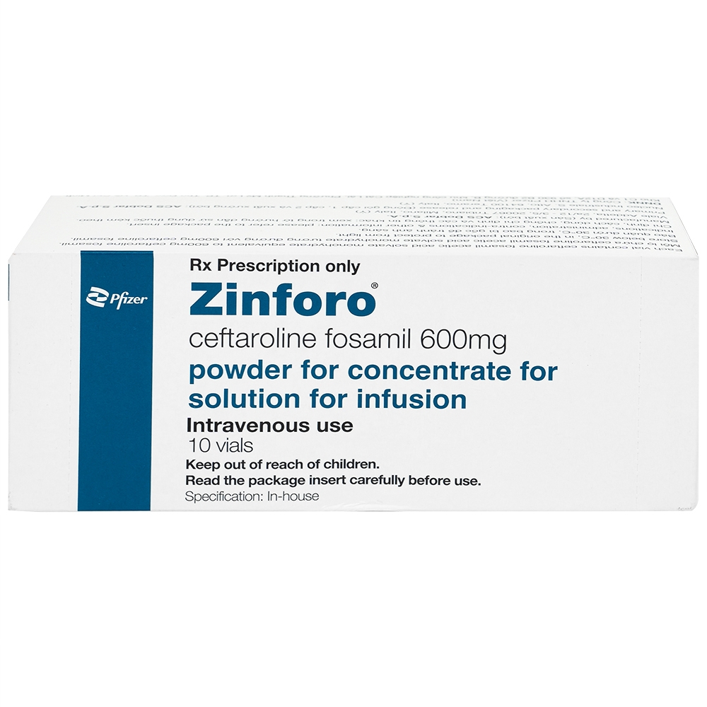 Hình ảnh Bột pha tiêm truyền tĩnh mạch Zinforo 600mg Pfizer điều trị các nhiễm trùng da và mô mềm