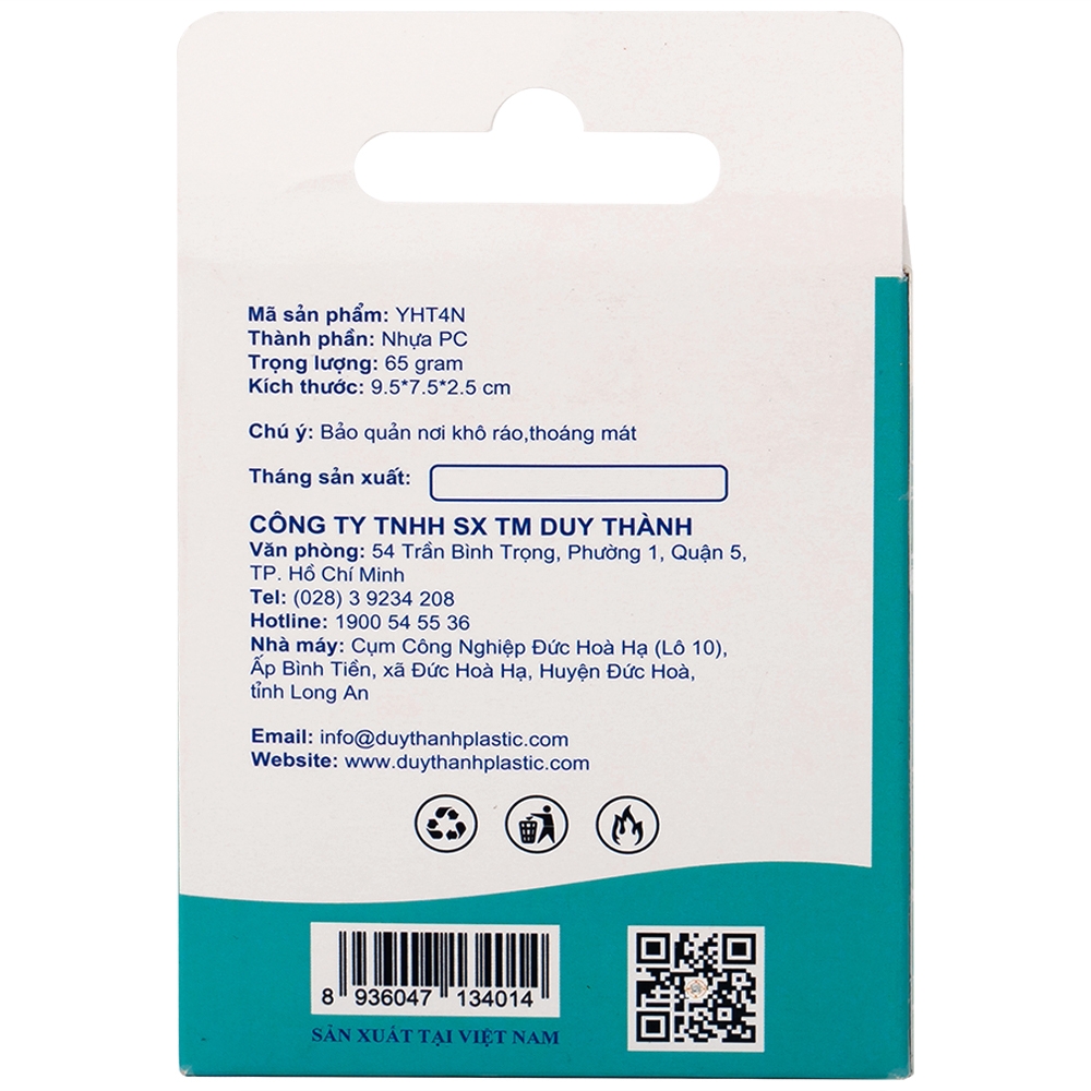 Hình ảnh Hộp phân liều thuốc 4 ngăn A31 Duy Thành màu xanh