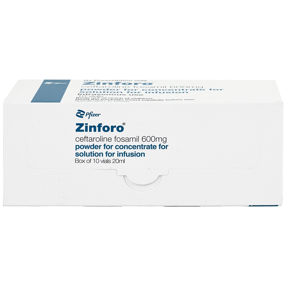 Hình ảnh Bột pha tiêm truyền tĩnh mạch Zinforo 600mg Pfizer điều trị các nhiễm trùng da và mô mềm