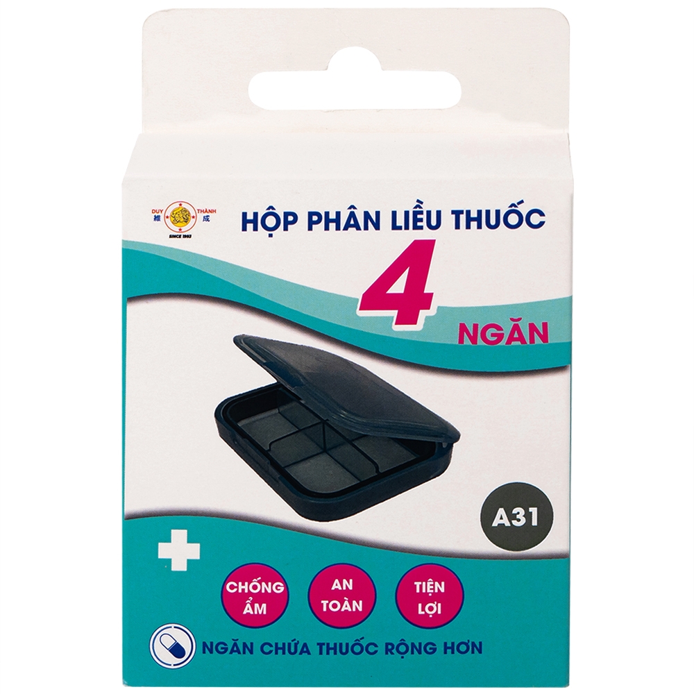Hình ảnh Hộp phân liều thuốc 4 ngăn A31 Duy Thành màu trà