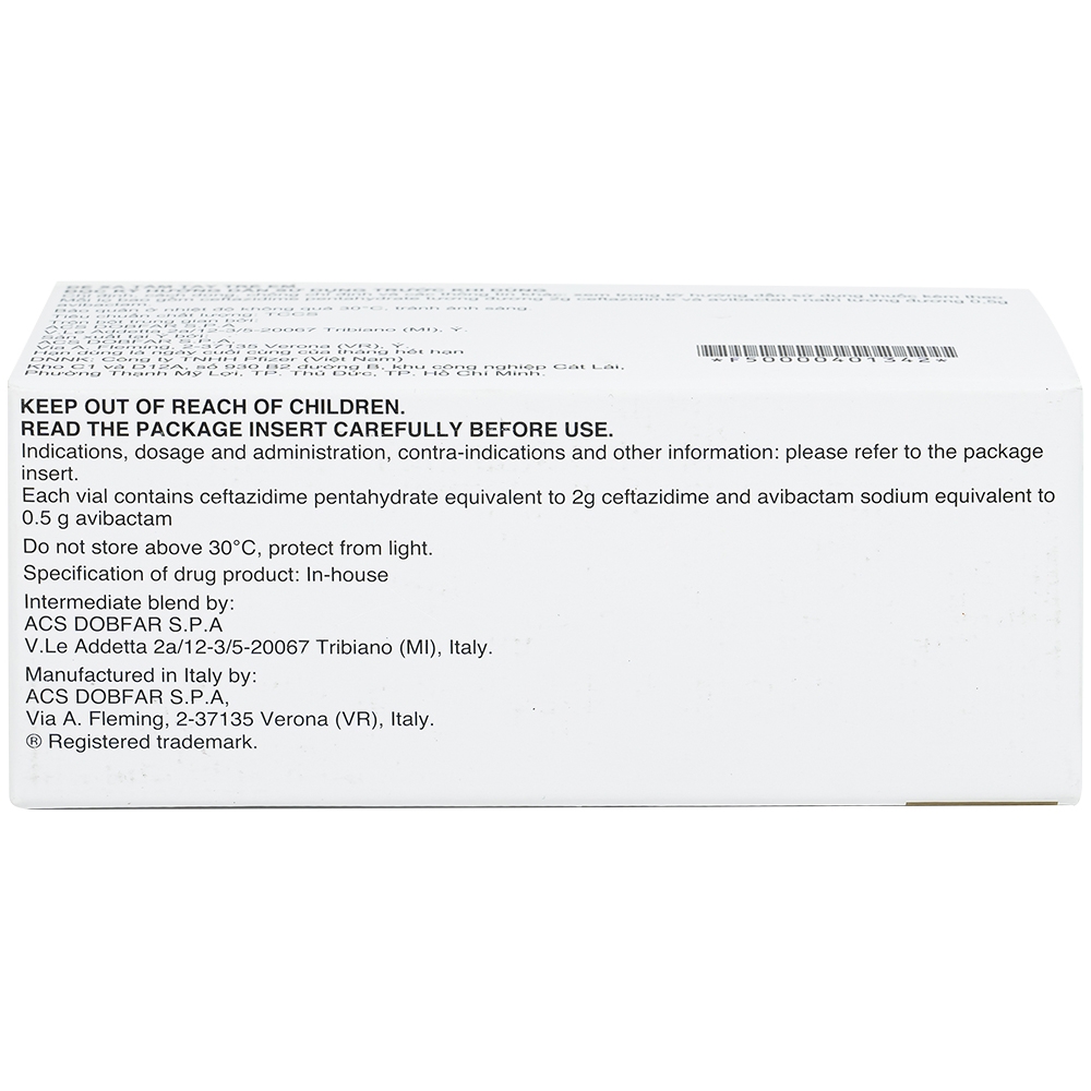 Hình ảnh Thuốc Zavicefta 2g/0.5g Pfizer dùng trong nhiễm khuẩn ổ bụng, nhiễm trùng đường tiết niệu (10 lọ)
