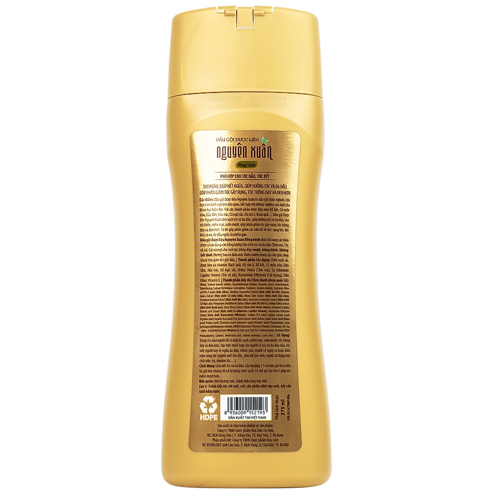 Hình ảnh Dầu gội Dược liệu Nguyên Xuân Vàng Hoa Linh 275ml giảm gãy rụng, tóc khô và xơ