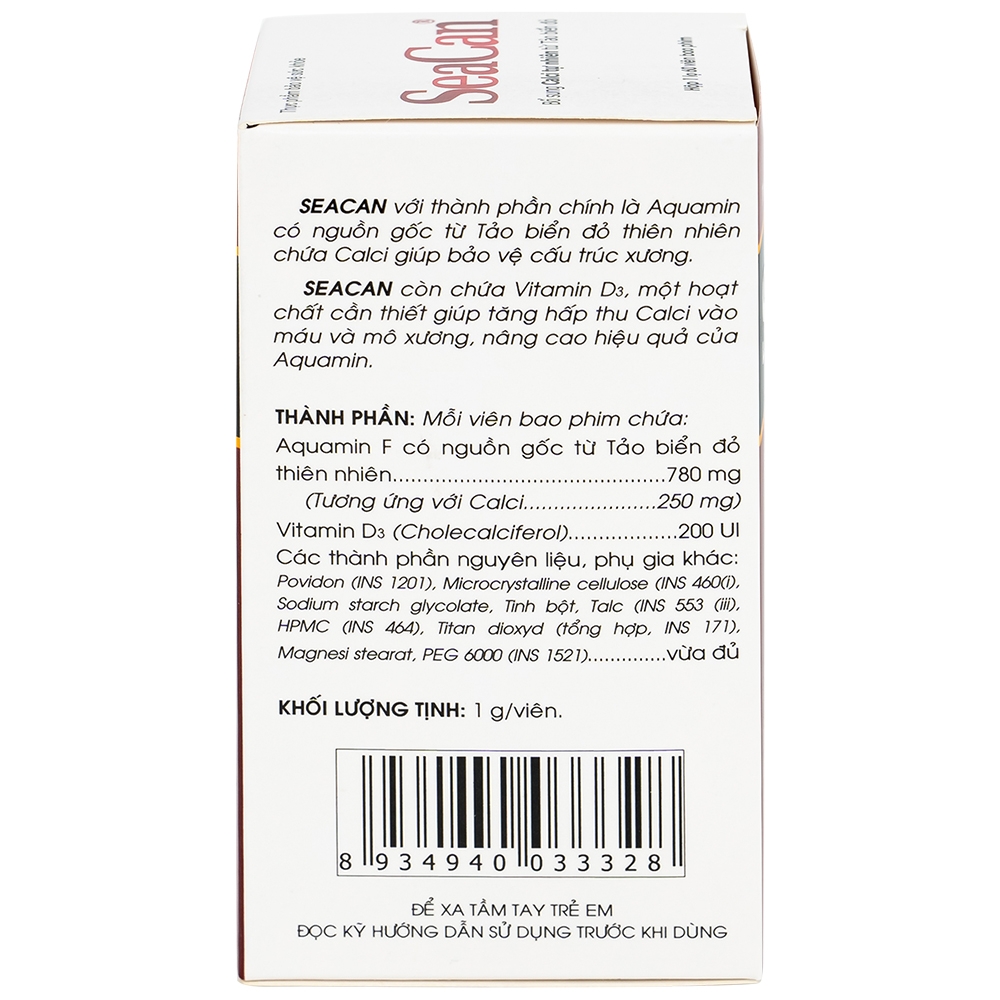Hình ảnh Viên nén Seacan Traphaco bổ sung Canxi và Vitamin D3 (60 viên)