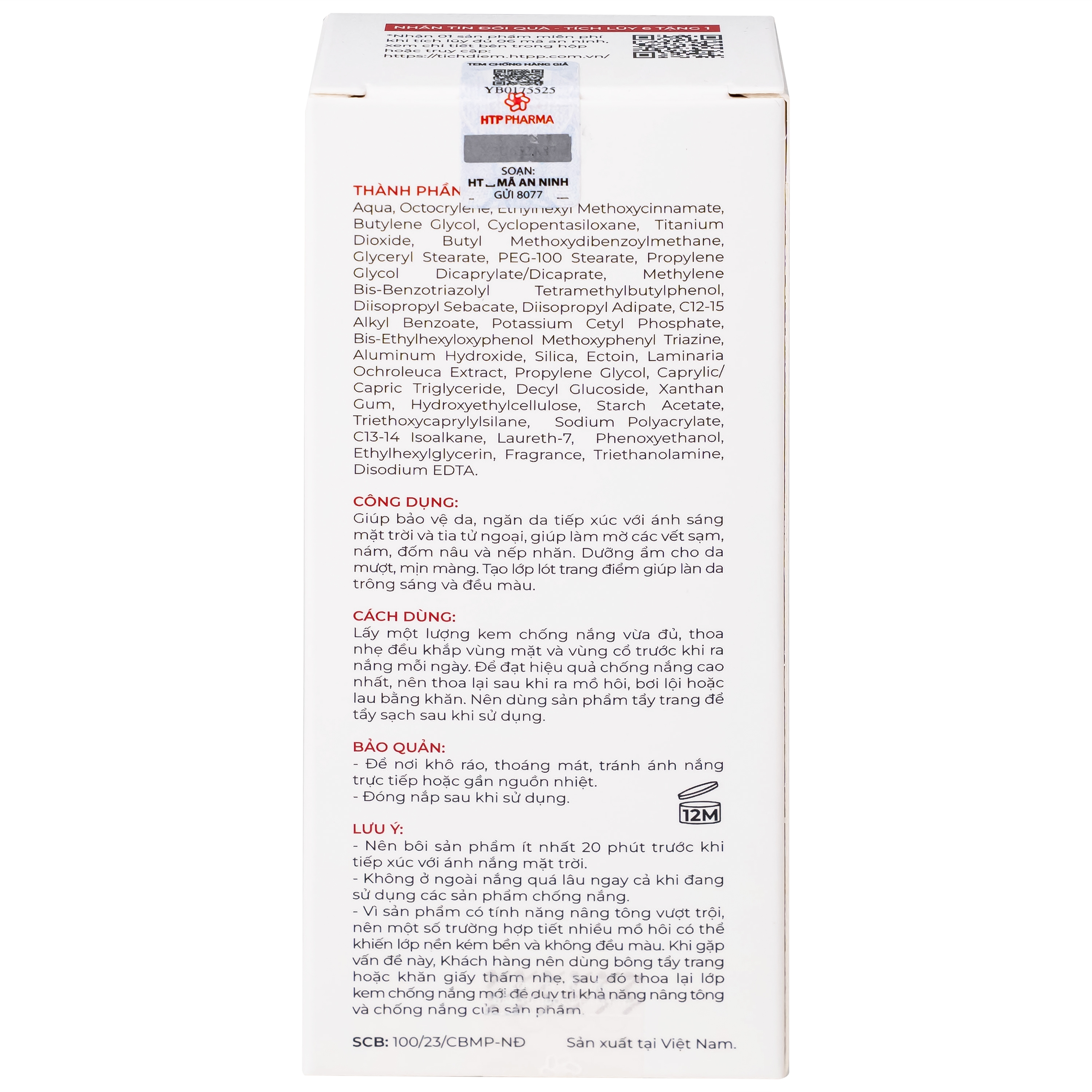 Hình ảnh Kem chống nắng nâng tông nhẹ Sắc Ngọc Khang SPF 50+ PA++++ 50g