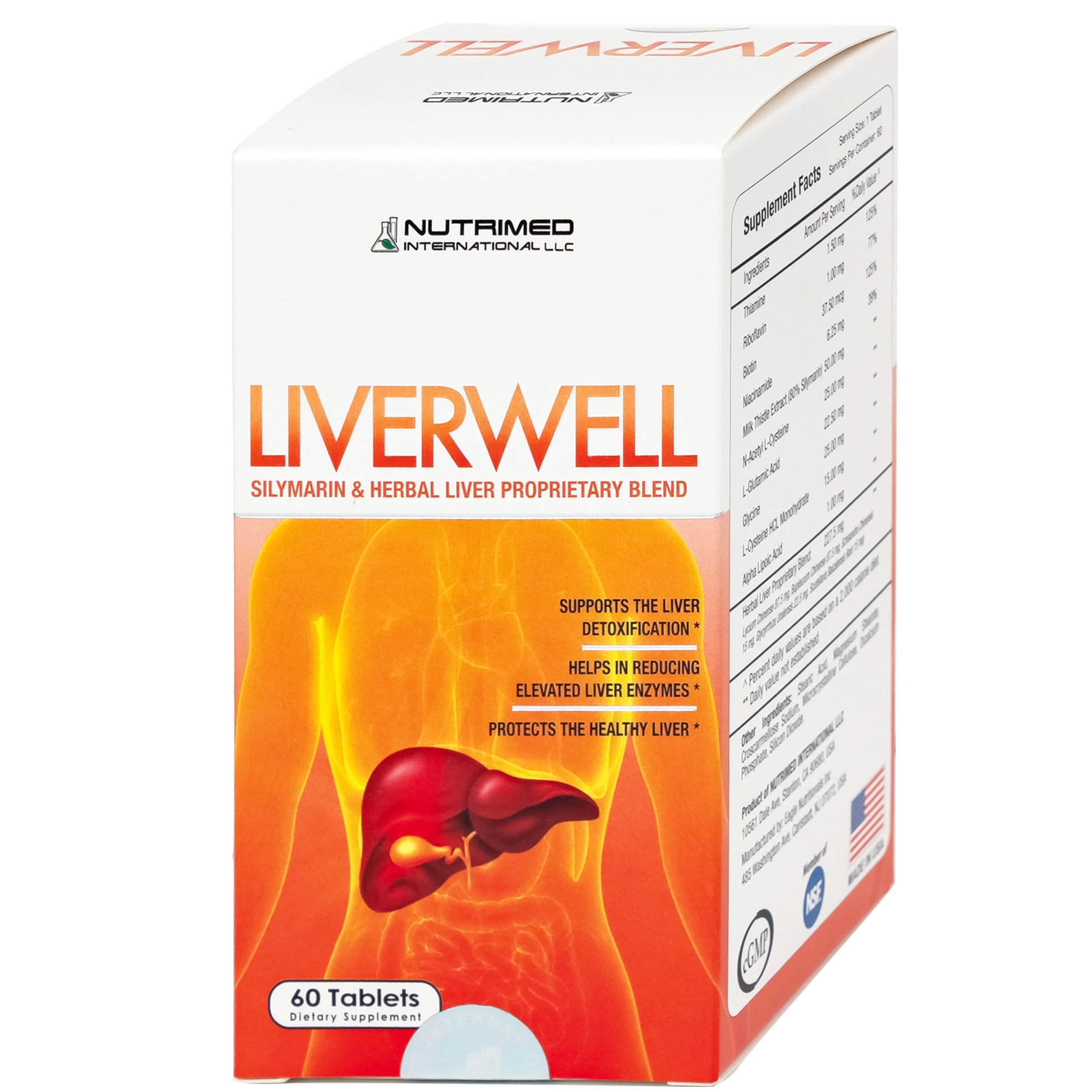 Hình ảnh Viên uống Liverwell Nutrimed hỗ trợ giải độc gan giúp hỗ trợ giải độc gan, bảo vệ tế bào gan (60 viên)